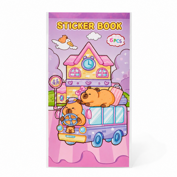 Capybara Sticker Defter - 7x15 cm - 6 Yaprak