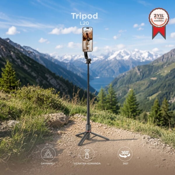 Çok Amaçlı Kumandalı Selfie Çubuğu - L20 - Torima