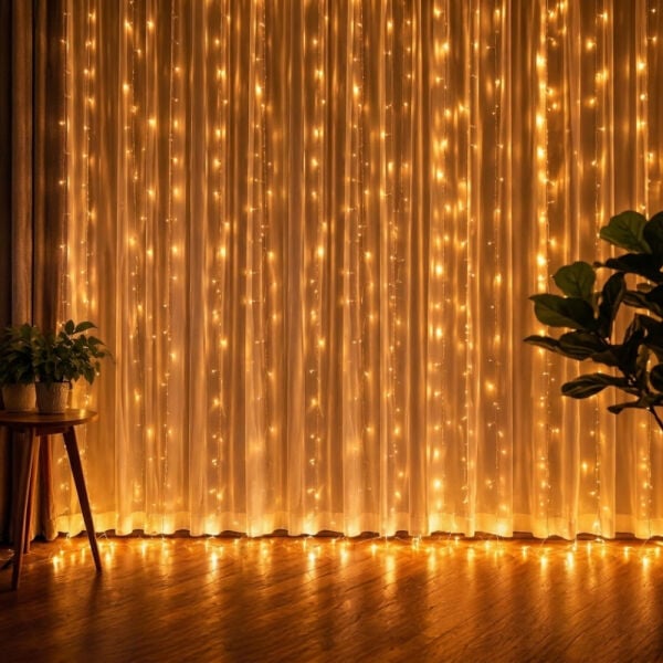 Perde Led Işık 300 Led 10 Sarkıt 8 Mod Uzaktan Kumandalı 3x3 Metre Peri Telli - LW-7 - Torima