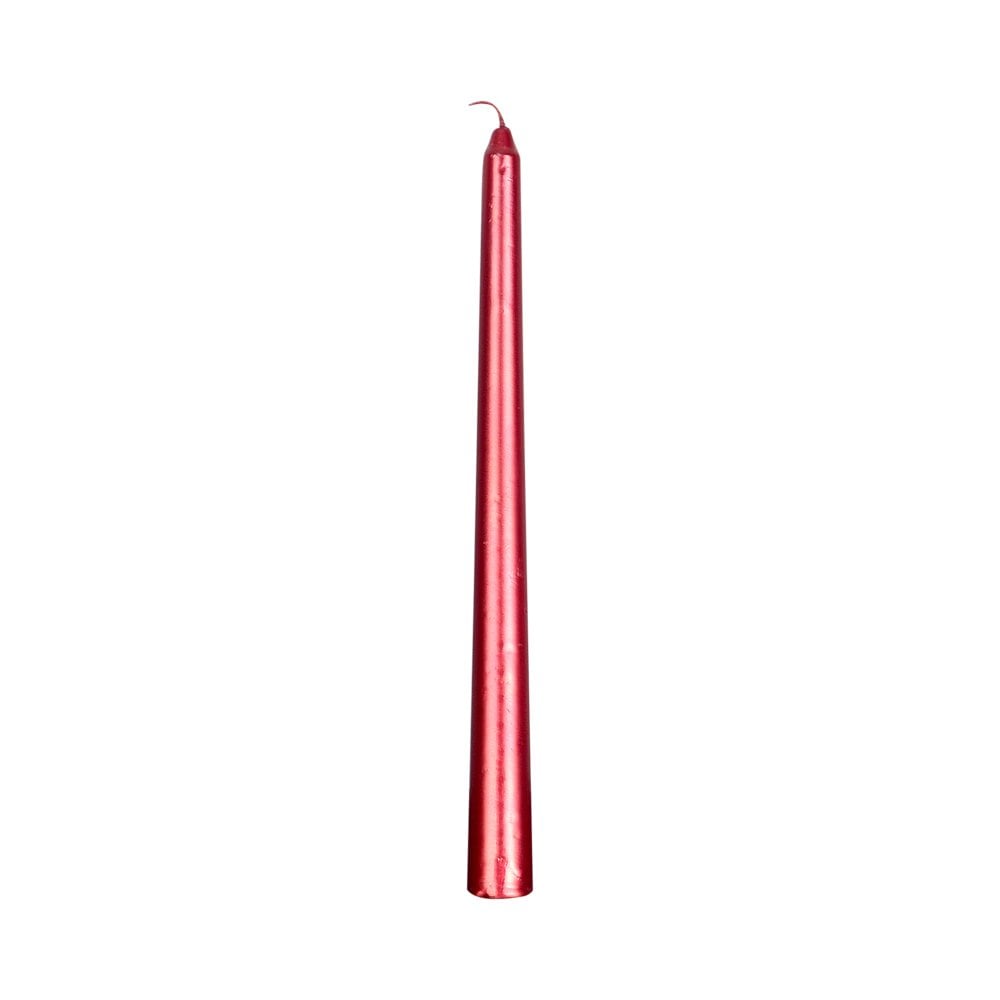 Metalik Kırmızı Şamdan Mum - 25 cm