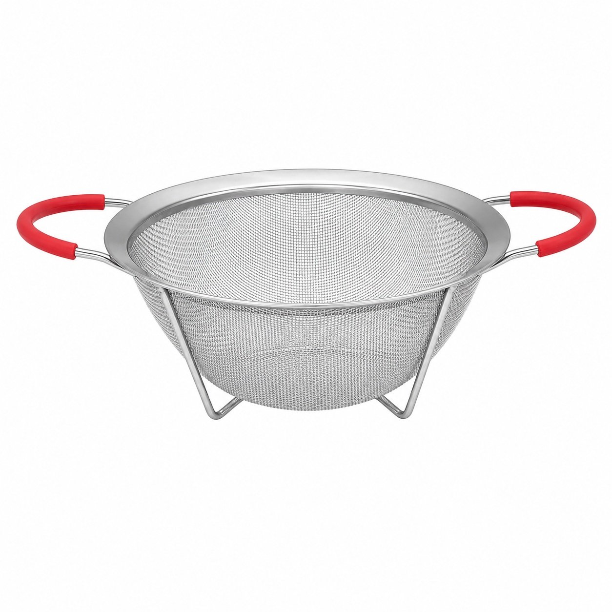Silikon Saplı Çelik Süzgeç - 20 cm