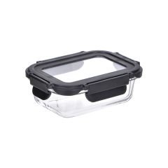 Kilitli Cam Saklama Kabı - 375 cc Siyah