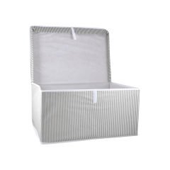 Saklama Kutusu Bez Desenli - 60x40x30 cm Gri