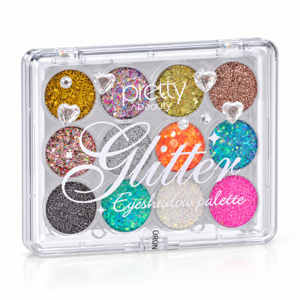 Pretty Beauty Glitter Eyeshadow Palette - 12'li Göz Farı