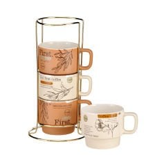 4'lü Metal Standlı Espresso Fincanı - 150 ml