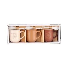3'lü Kaşıklı Porselen Kupa - 200 ml