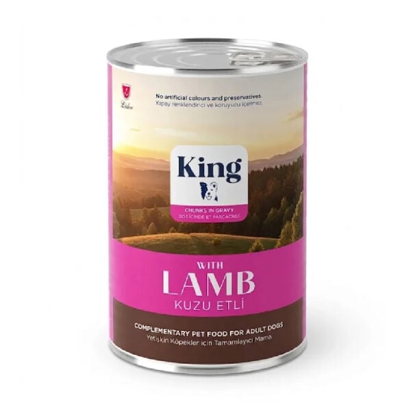 Yetişkin Kedi Kuzu Etli Konserve Mama - 400 gr - King