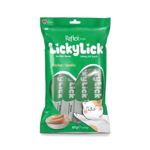 4'lü Tavuklu Sıvı Kedi Ödül Maması - 60 gr - Reflex Plus