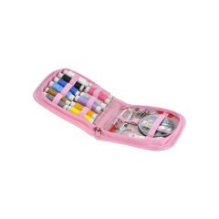 Çantalı Renkli Dikiş Seti - 64 Parça Pembe