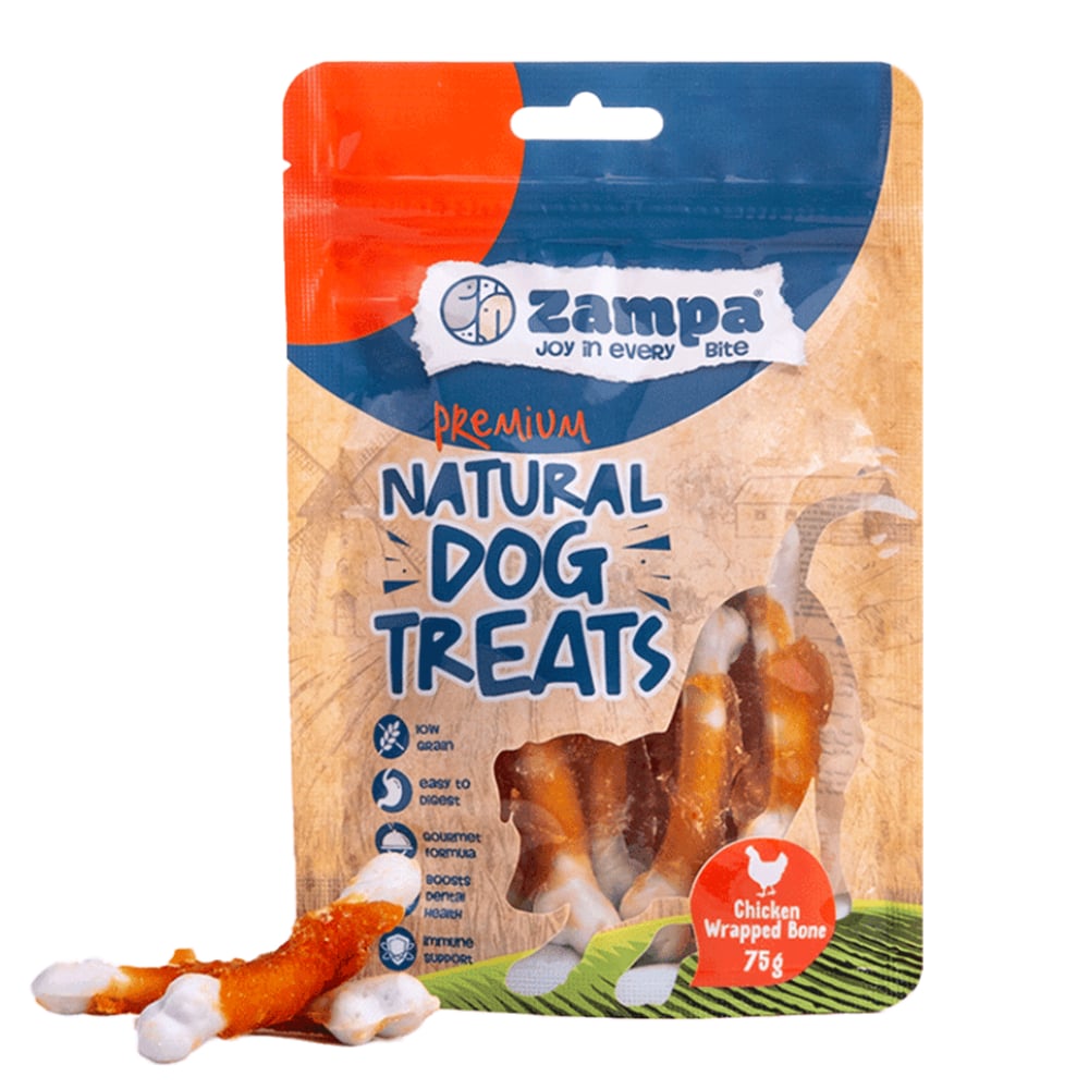 Tavuklu Köpek Ödül Maması Kemiği - 75 gr - Zampa