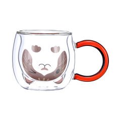 Çift Cidarlı Hayvanlı Cam Kupa - 280 ml