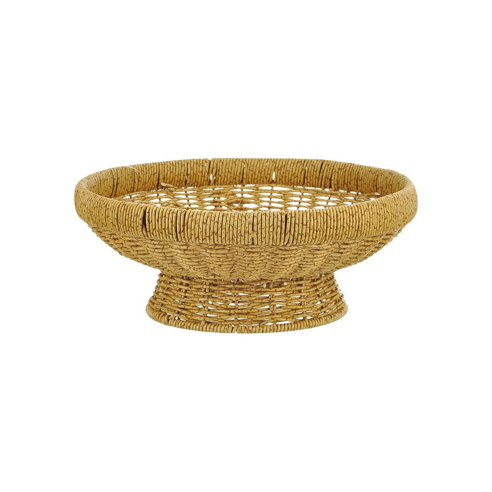 Ayaklı Meyve Sepeti  Hasır - 31 cm