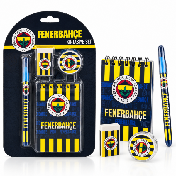 Fenerbahçe Lisanslı Not Defterli 4'lü Kırtasiye Seti