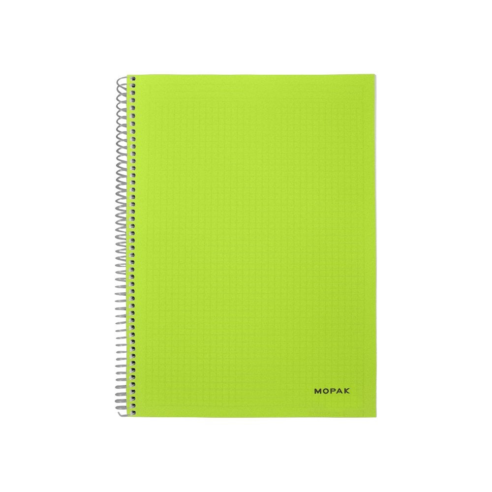 Spiralli 120 Yaprak PP Kapak A4 Kareli Defter Açık Yeşil