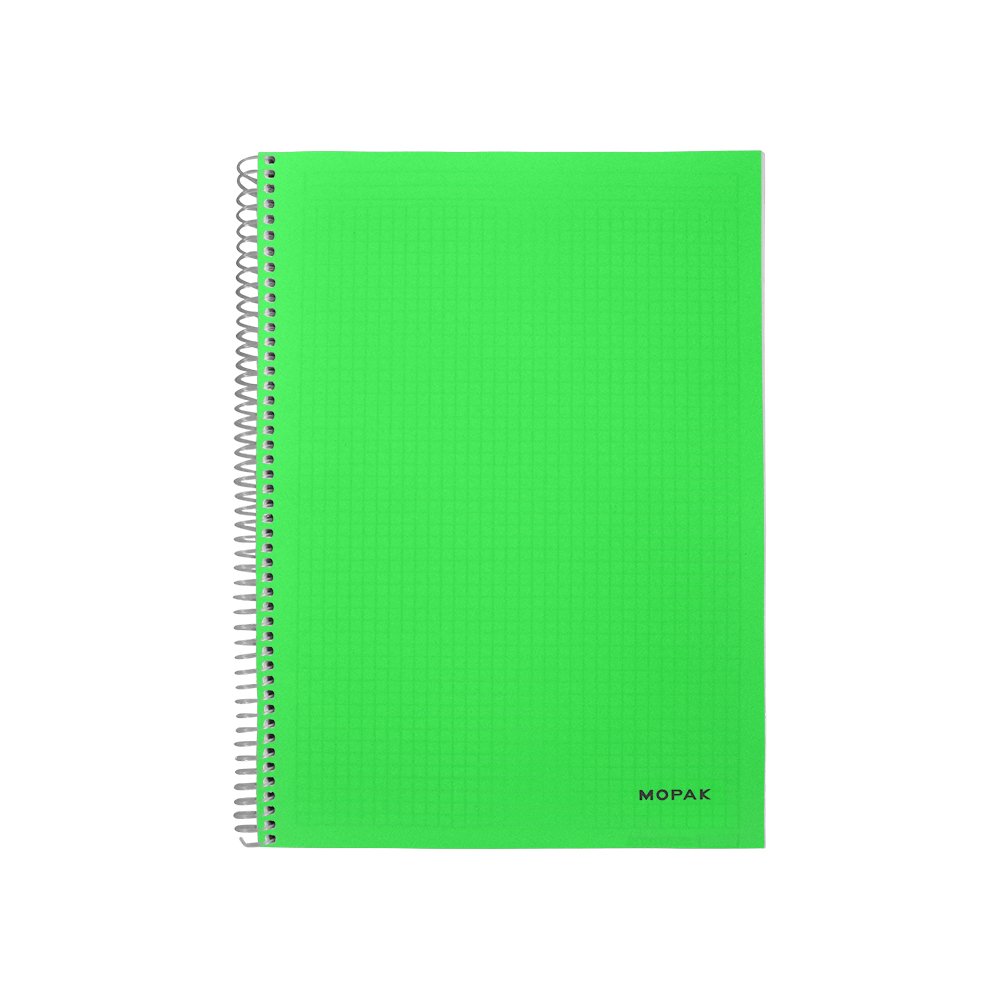 Spiralli 120 Yaprak PP Kapak A4 Kareli Defter Yeşil