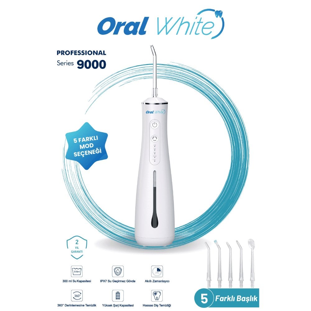 Oral White Professional Series 9000 Şarjlı Ağız Duşu