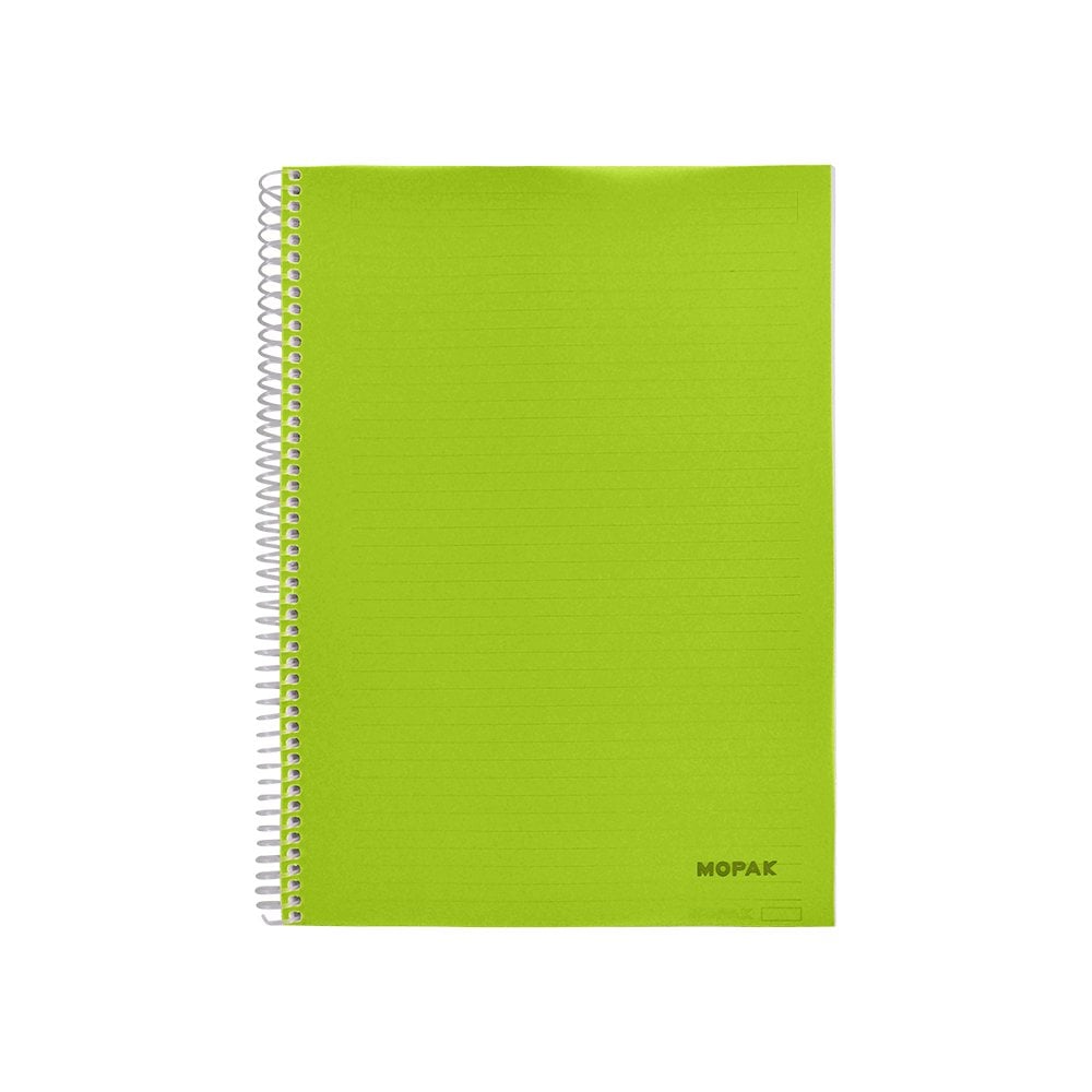 Spiralli 120 Yaprak PP Kapak A4 Çizgili Defter Açık Yeşil
